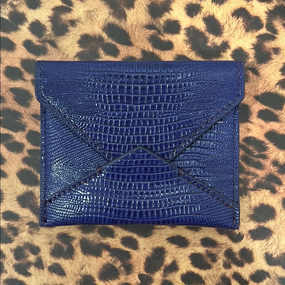 Banana Republic Purple Faux Alligator Card Wallet